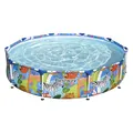 Produktbild: Bestway Steel Pro Frame Pool ohne Pumpe Ø 305 x 66 cm, buntes Zebra-Design, rund
