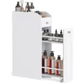 Produktbild: Schmaler Badezimmerschrank BBC847P31, 40 x 18 x 70 cm, weiß – A