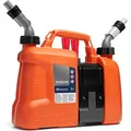 Produktbild: Husqvarna Benzinkanister Dual-Kammer Kombikanister, Dual-Kammer, integrierte Werkzeugbox, auslaufsichere Ausgießer orange