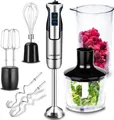 Produktbild: LEHMANN TURBO Stabmixer Edelstahl Mixer Mixstab Pürierstab Quirl, Rührhaken SET 6in1