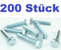Produktbild: 200 x Sechskantschrauben M8 x 45 Maschinenschrauben M8x45 DIN 933 Vollgewinde