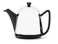 Produktbild: Bredemeijer kleine Schwarze Keramik Teekanne 1.0 Liter mit glänzender Edelstahlhaube