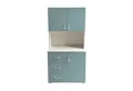 Produktbild: HTI-Living Kinderkleiderschrank Kinderzimmerschrank Hellblau Weiß (Stück, 1-St., 1 Schrank) Kleiderschrank Bücherregal 6 Regalfächer 3 Schubladen