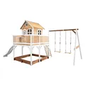 Produktbild: AXI Spielhaus Liam mit Sandkasten, Doppelschaukel & weißer Rutsche