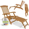 Produktbild: Juskys® Sonnenliege Evia wetterfest klappbar geöltes Akazienholz Natur