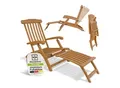 Produktbild: Juskys® Sonnenliege Evia - klappbar für Garten & Terrasse, geöltes Akazienholz für natürliche Optik & langlebige Nutzung, 196x54x95 cm in Natur