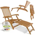Produktbild: Juskys® Sonnenliege Evia - klappbar für Garten & Terrasse, geöltes Akazienholz für natürliche Optik & langlebige Nutzung, 196x54x95 cm in Natur