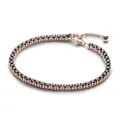Produktbild: PANDORA Timeless Schwarzes Funkelndes Tennisarmband aus 14 Karat Rosévergoldeter Metalllegierung mit künstlichen Kristallen, Timeless Kollektion, 18cm, 581469C02-18