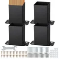 Produktbild: VEVOR 4er-Set Aufschraubhülse Pfostenträger Pfostenschuh Pfosten 96x140x163mm