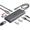 Produktbild: UGREEN Revodok Pro 109 USB C Hub 10Gbps USB A 3.2&USB C 3.2, HDMI 4K@60Hz, PD100W, Ethernet, SD/TF, Docking Station kompatibel mit iPhone 17/16, MacBook Pro/Air, Surface, Galaxy S24/S23 usw.