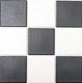 Produktbild: Mosaik Fliese Wand Boden Keramik Schachbrett Schwarz Weiß Duschtasse RUTSCHSICHER RUTSCHHEMMEND - MOS22-0304-R10
