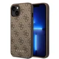 Produktbild: Guess Hülle für iPhone 15 Plus / 14 Plus Braun hard case 4G Metal Gold Logo