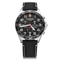 Produktbild: Victorinox Herren Armbanduhr Fieldforce Chrono Ø 42 mm, Swiss Made, Analog Quarz, Wasserdicht bis 100 m, Saphirglas, Leder-Armband, Weiß/Schwarz