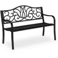 Produktbild: Relaxdays Gartenbank, Schwarz, Metall, 127.5x90x63 cm, Gartenmöbel, Gartenbänke