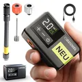 Produktbild: BÜCHEL Elektrische Fahrradpumpe - Mini Akku Luftpumpe Fahrrad bis 8,2 Bar/120 PSI - für Ball & Camping, inkl. Adapter & Aufbewahrungsbeutel - Akku Fahrradpumpe mit USB-C, LCD-Display & LED Licht