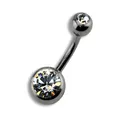Produktbild: ZEEme Piercing Bauchnabelpiercing Titan Kristall weiß 10 mm Zeeme Body Jewelry
