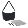 Produktbild: LÄSSIG Baby Wickeltasche zum Umhängen mit Wickelunterlage, Kinderwagenbefestigung, wasserabweisend/GRE Lunua Bum Bag black