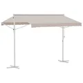 Produktbild: Outsunny Standmarkise Gartenmarkise Markise mit Faltarm Kurbel Terrasse Cremeweiß 3x3m