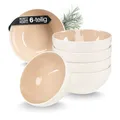 Produktbild: Moritz & Moritz CAVO Müslischalen 6er Almond - Stylisches und robustes Schalen Set aus Steinzeug für Müsli, Suppen & Salate - Spülmaschinenfest, mikrowellengeeignet, ideal für den täglichen Gebrauch