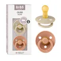 Produktbild: BIBS Colour Schnuller 2er-Pack, BPA-frei, Kirschform Nippel. Naturkautschuk/Latex, Hergestellt in Dänemark. Größe 2 | 6+ Monate | 2-Pack, Vanilla/Peach