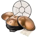Produktbild: Sonic Energy Sensory Handpan Kupfer – F Pygmy, 11 Töne, 440 Hz – Edelstahl – Für Meditation, Yoga, Percussion – Inkl. Zubehör (HPSTL110CU)