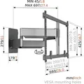 Produktbild: Vogels ELITE TVM 5855 schwarz Schwenkbare TV-Wandhalt. 55-100 - Schwarz