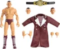 Produktbild: Mattel WWE Ultimate Edition Actionfigur & Zubehör, 15,2 cm großes Gunther-Sammelset, austauschbare Köpfe und Hände, Eingangsausrüstung & 30 Gelenkpunkte