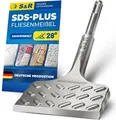 Produktbild: S&R Spatmeißel Hochleistungs - Fliesenmeißel SDS plus 165 mm x 75 mm abgewinkelt, 165 in mm, für SDS PLUS, (Made in Germany) Industrie-Qualität, optimierte Geometrie für Fliesen und Fliesenkleber