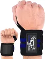 Produktbild: BEAST RAGE Handgelenk Bandagen (Gym Wrist Wraps) Kraftsport Handgelenkstütze Gelenkbandage Schlaufen Krafttraining Workouts Übungen (blau)