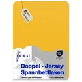 Produktbild: DUKAL Spannbettlaken Spannbettlaken aus hochwertigem DOPPEL-Jersey, 100% Baumwolle, Doppel-Jersey, Gummizug: rundum, (1 Stück), 160x200 cm, mit Spannumrandung, Made in Germany 160 cm x 200 cm