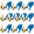 Produktbild: Arebos Spanngurt mit Ratsche einteilig | 10 Stück 800kg 4m | Ratschengurte | Zurrgurte | 25mm | 800 daN 0,8t
