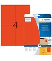 Produktbild: HERMA Etiketten A4 rot 105x148mm Papier matt ablösbar 80St. Etiketten/Beschriftungsbänder 105 x 148 mm Rot 80er (4562)