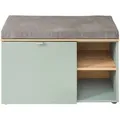 Produktbild: Garderobenbank Bari, Eiche Artisan, Schilfgrün, Metall, 1-Sitzer, Füllung: Schaumstoff, 78x50x38 cm, Typenauswahl, Garderobe, Garderobenbänke, Garderobenbänke