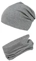 Produktbild: TupTam Mütze und Schal Kinder Set – Weiches Schal Mütze Set Kinder für Herbst und Winter, Farbe: Graphit Meliert, Größe: 56-62
