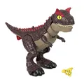Produktbild: Imaginext Jurassic World Carnotaurus Dinosaurier-Spielzeug mit Hörner-Angriff, 28 cm große Figur mit Baby-Raptor für tolle Rollenspiele, HML42