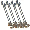 Produktbild: Loggyland Bodenanker Bodenanker zum Eindrehen ins Erdreich, Eindrehanker, zum Eindrehen, (8-St., Set incl. Belagscheibe und Befestigungsschraube für Holz), Schaukelanker, Eindrehanker, aus verzinktem Stahl
