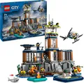 Produktbild: LEGO City Polizeistation auf der Gefängnisinsel, Polizei-Spielzeug mit Hubschrauber, Boot und Hai, Set mit 7 Minifiguren und Hund, Geschenk zum Geburtstag für Jungen und Mädchen ab 7 Jahren 60419