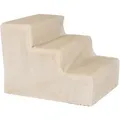Produktbild: Lionto Hundetreppe, Weich Gepolstert & Gelenkschonend, Rutschfest & Stabil, Mit Abnehmbarem Plüschbezug, 46x36x34 Cm, Beige