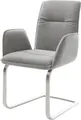 Produktbild: DELIFE Polsterstuhl Vinja-Flex, Freischwinger flach Edelstahl Strukturstoff Soft Grau