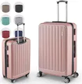 Produktbild: Easy Move ABS Hartschalenkoffer - Trolley Koffer mit 360° Rädern, Zahlen-Schloss - Reisekoffer, Hartschalenkoffer, Luggage (Rose Gold, 65cm)