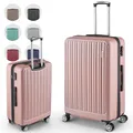 Produktbild: Easy Move ABS Hartschalenkoffer - Ergonomisch & Sicher - Mittelgroßer Trolley Koffer mit 360° Rädern, Zahlen-Schloss - Rollkoffer, Reisekoffer Medium (Rose Gold, 65cm)