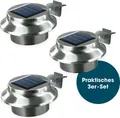 Produktbild: EASYmaxx Solar-Leuchte Dachrinne rund 3er-Set 1,2V Edelstahl