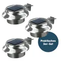 Produktbild: EASYmaxx Solar-Dachrinnenleuchten 3er Set, Edelstahl | Außenbeleuchtung | Kabellos | Beleuchtung