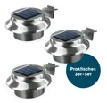 Produktbild: EASYmaxx Dachrinnenleuchten Solar-Leuchte Dachrinne, 3-er Set, Edelstahl, Außenbeleuchtung, Kabellos, Beleuchtung