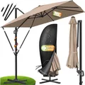 Produktbild: KESSER® Sonnenschirm Ampelschirm SUN XL 300 x 300 cm Inkl. Abdeckung +Windsicherung Drehbar Neigbar Kippbar Marktschirm Groß 360° Rotation, Gartenschirm mit Kurbel Sonnenschutz UV50+