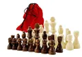 Produktbild: Holz Schachfiguren im Samtbeutel Königshöhe 79 mm  Staunton Design Schach Hol...