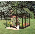 Produktbild: Halls Gewächshaus Popular 3,8 m² - Schwarz 3 mm Sicherheitsglas 195x193x196 cm