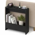 Produktbild: HOCUS PICUS Beistelltisch mit integriertem Magazinhalter| kompakter Beistelltisch für Wohnzimmer und Büro| platzsparender End Table für kleine Räume| Magazinaufbewahrung| 20 x 55 x 60 cm (Schwarz)
