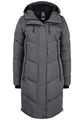 Produktbild: OXMO OXJuna Damen Wintermantel Parka Mantel mit Kapuze Gummizug Reißverschlusstaschen Seiten-Reißverschlüsse Regular fit, Größe:L, Farbe:Iron Gate (193910)