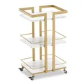 Produktbild: M MCombo Servierwagen mit Rollen Küchenwagen Barwagen  Weiß-Gold 0033